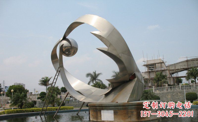 济南室外不锈钢喷泉雕塑