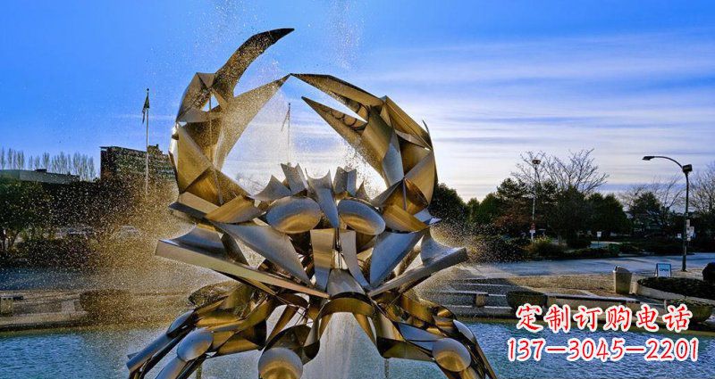 济南优美雅致的不锈钢螃蟹抽象雕塑
