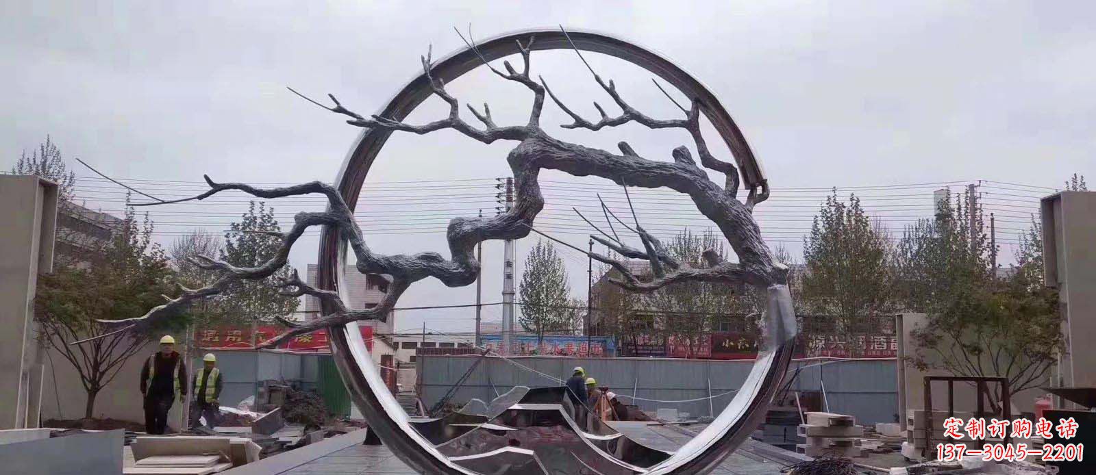 济南精致不锈钢抽象树枝雕塑