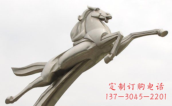 济南广场不锈钢抽象一马当先景观雕塑