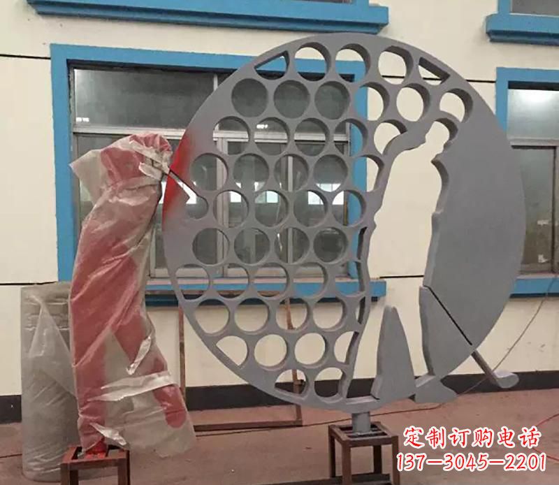 济南精致现代风格不锈钢高尔夫雕塑