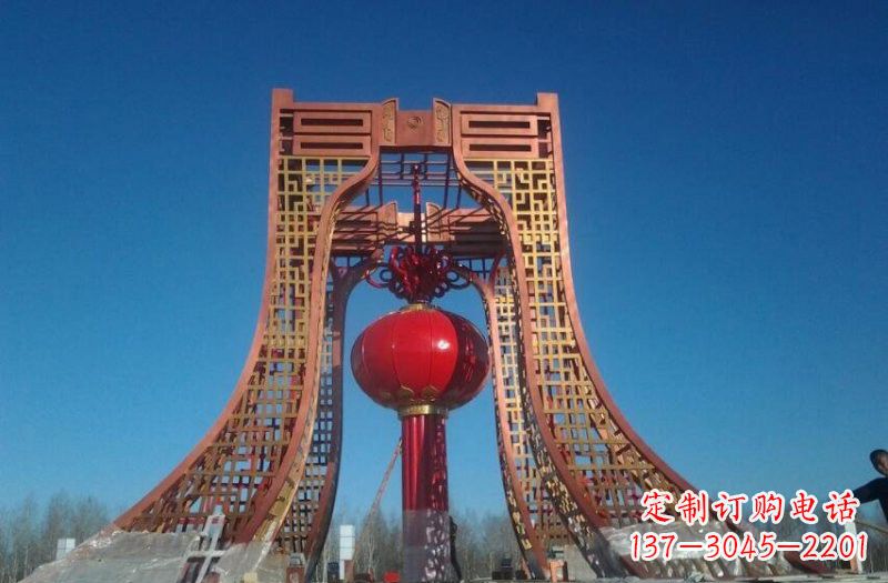 济南中领雕塑推出不锈钢大型灯笼雕塑