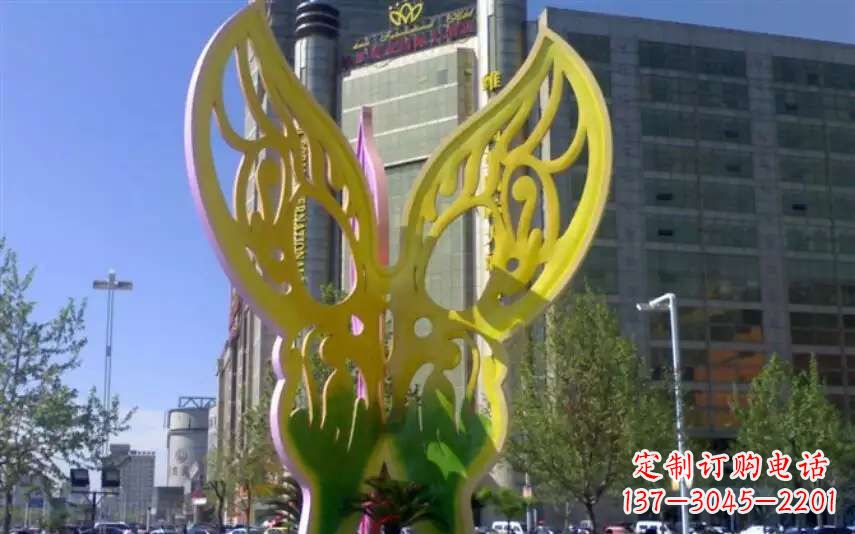 济南广场不锈钢雕刻蝴蝶雕塑