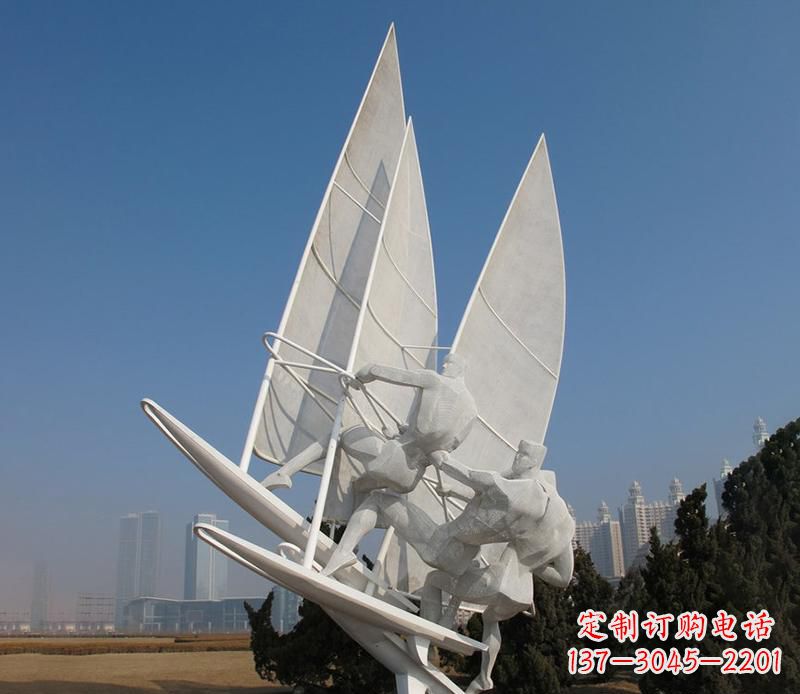 济南不锈钢帆船比赛运动雕塑