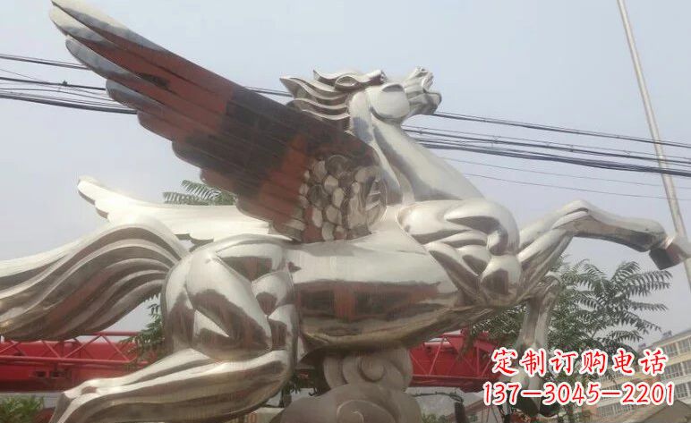 济南流畅优美的不锈钢飞马雕塑