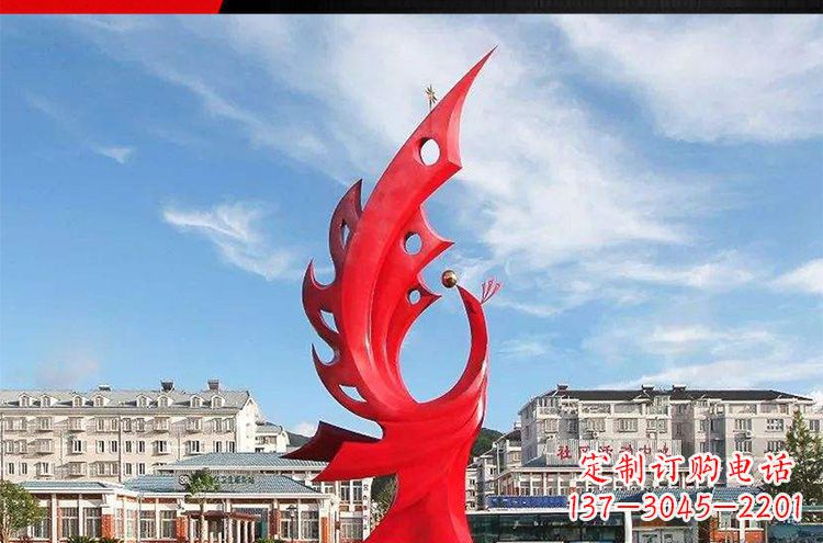 济南广场不锈钢凤凰摆件雕塑1