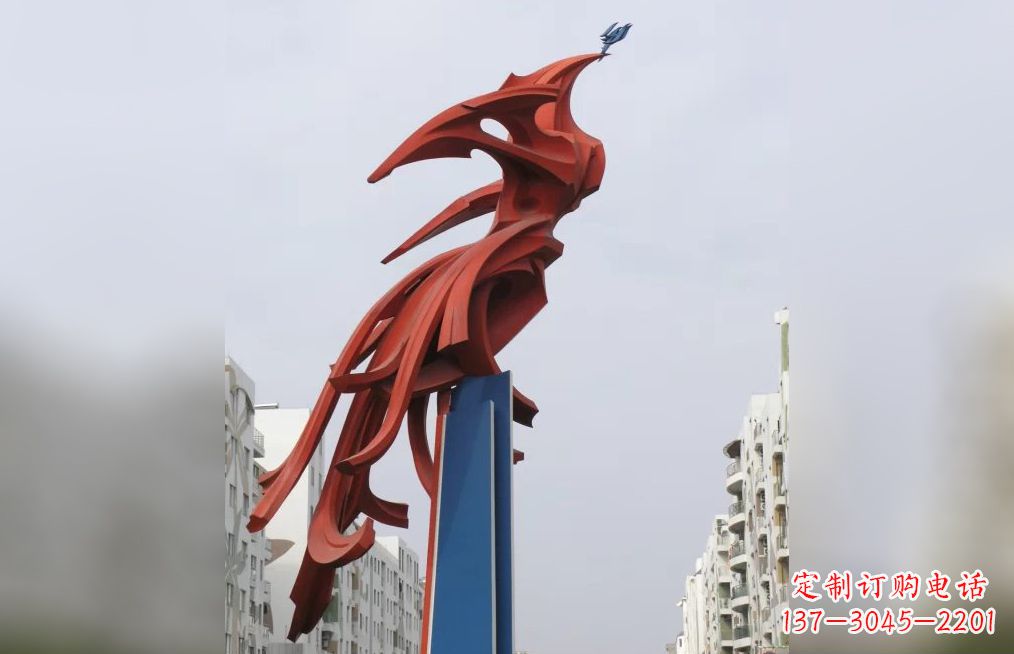 济南广场不锈钢凤凰抽象雕塑