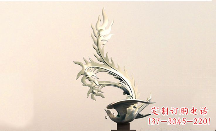 济南广场不锈钢凤凰雕塑 (5)