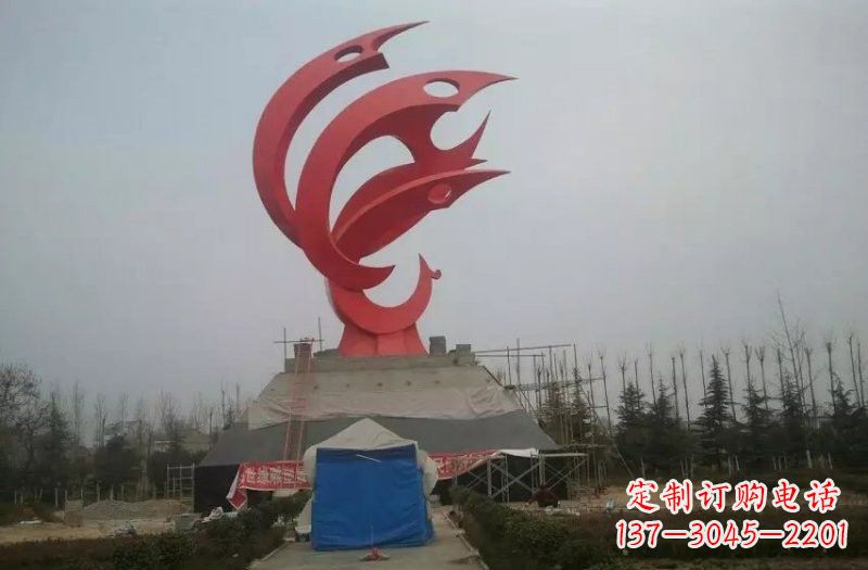 济南优雅精致的不锈钢凤凰雕塑