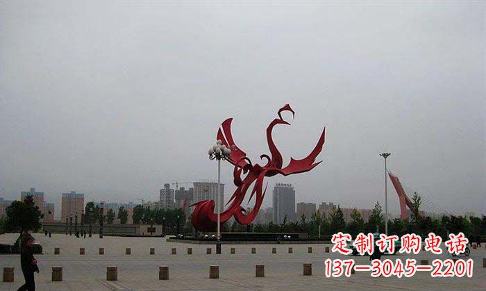 济南广场不锈钢凤凰展翅雕塑