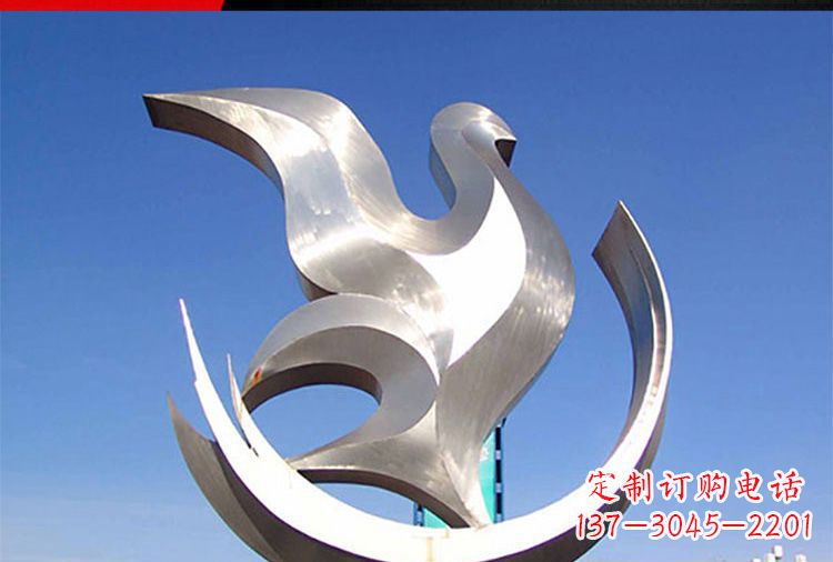 济南雕刻工艺制作的精美不锈钢鸽子摆件