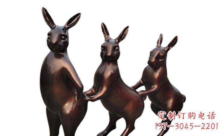 济南天马行空的不锈钢光面兔子雕塑