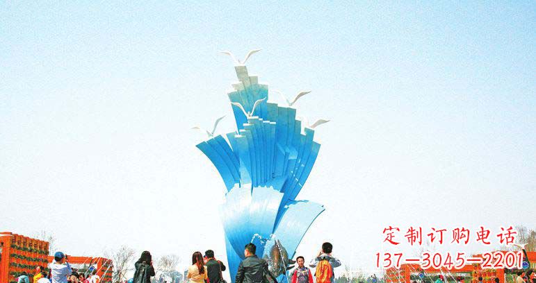 济南光彩熠熠的海鸥雕塑