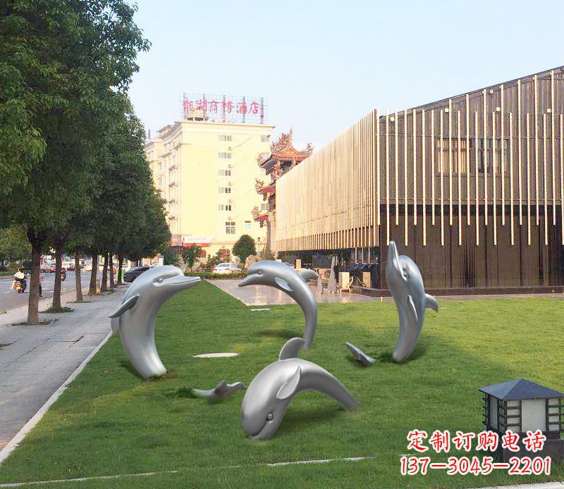 济南艺术雕塑“海豚”摆件