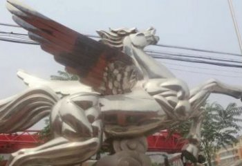 济南流畅优美的不锈钢飞马雕塑