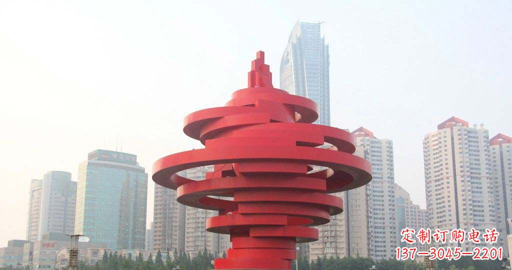 济南广场不锈钢火炬景观雕塑1