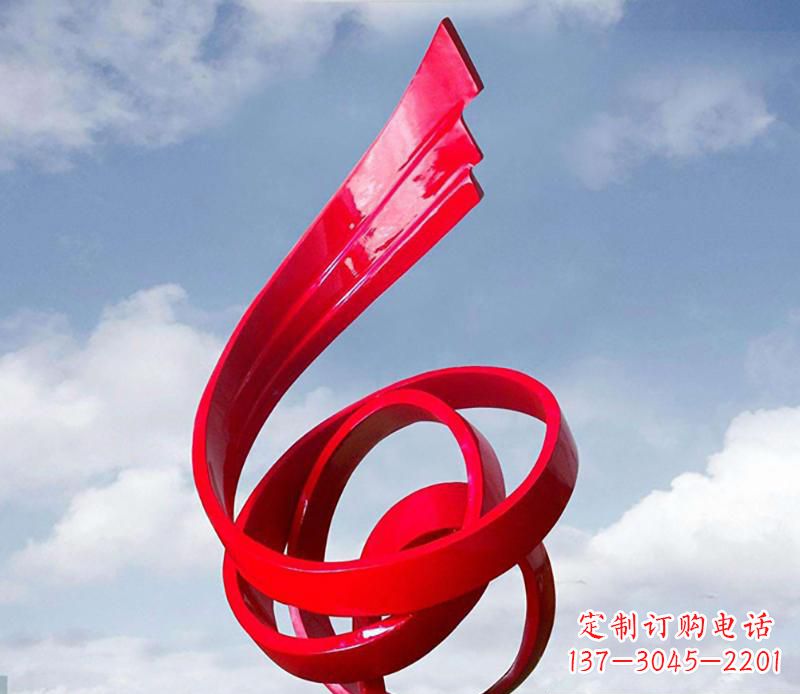 济南广场不锈钢飘带翅膀抽象雕塑