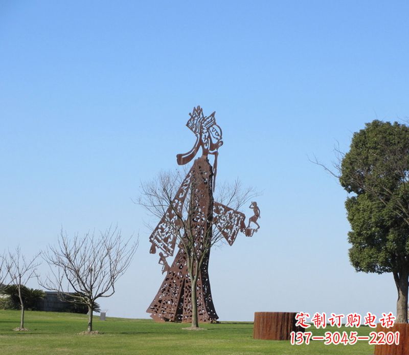 济南广场不锈钢皮影戏雕塑