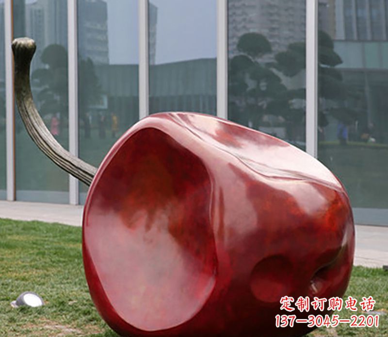 济南优雅大气的不锈钢苹果雕塑