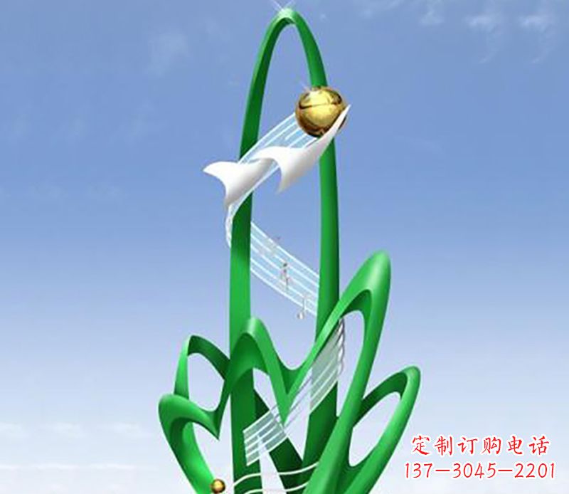 济南广场不锈钢树叶景观雕塑
