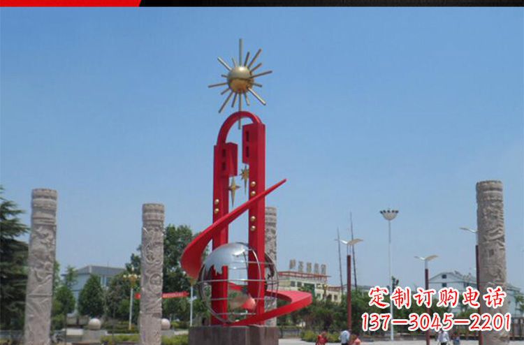 济南精美不锈钢太阳花雕塑