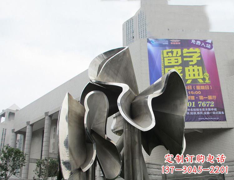 济南全新不锈钢荷叶雕塑，缔造完美景观