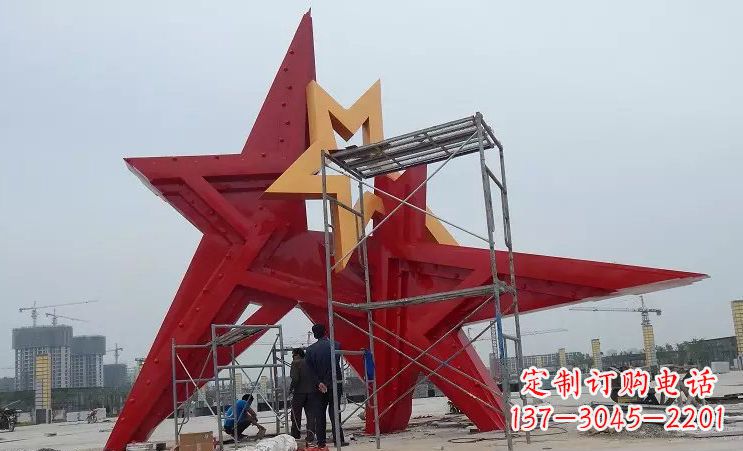 济南不锈钢五角星雕塑,为美丽中国致敬
