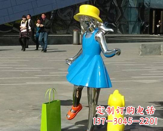 济南中领雕塑:极致的不锈钢小女孩雕塑