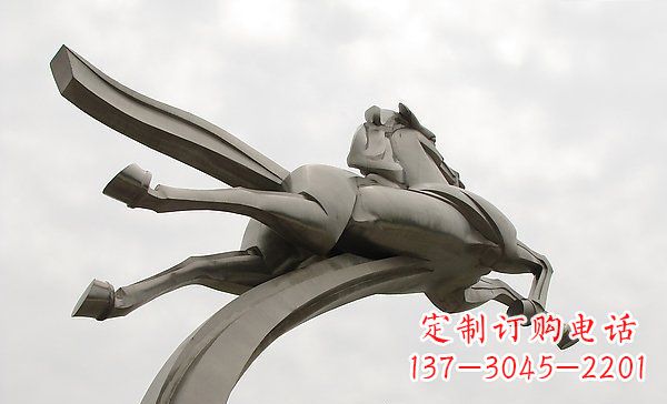 济南广场不锈钢一马当先景观雕塑