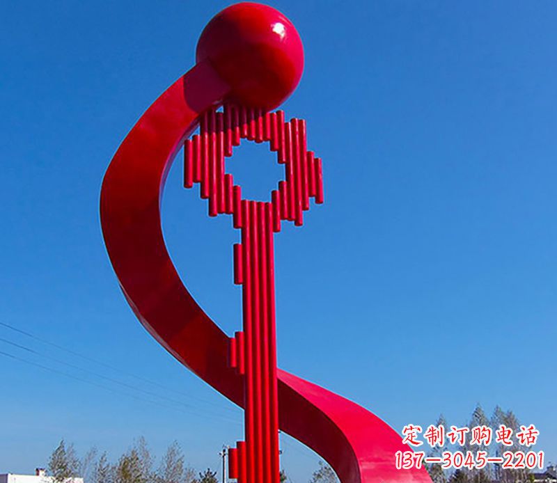 济南广场不锈钢钥匙景观雕塑