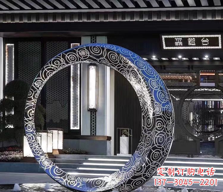 济南精致圆环喷泉雕塑陪伴你的绿色城市