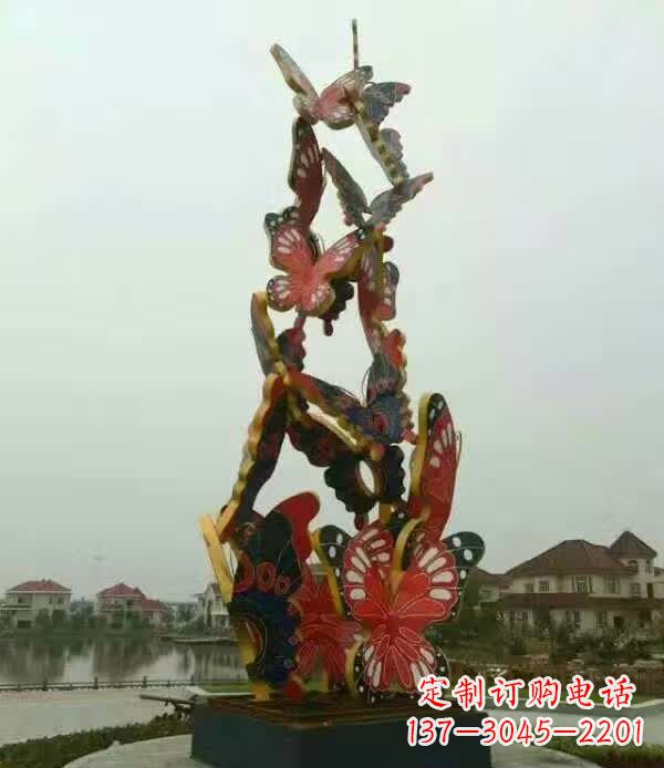 济南中领雕塑:精美不锈钢蝴蝶雕塑