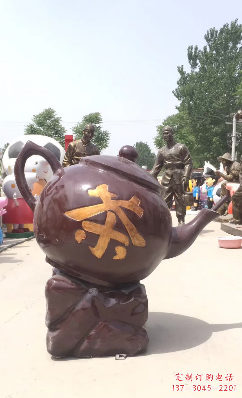 济南广场茶壶景观铜雕塑