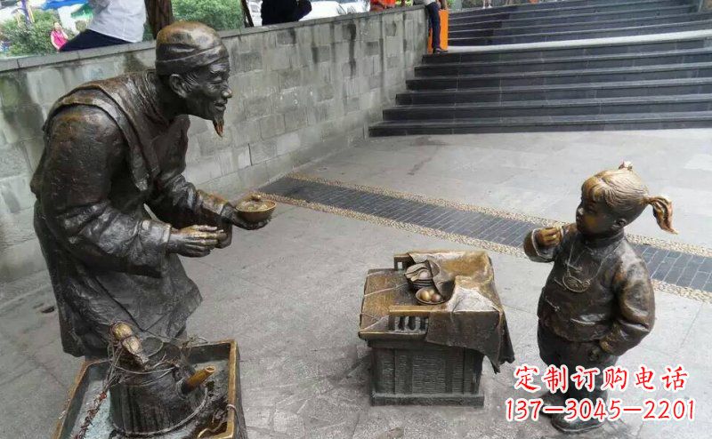 济南小女孩铜雕,古朴优雅