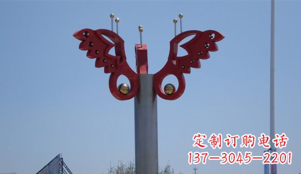 济南广场抽象不锈钢蝴蝶雕塑