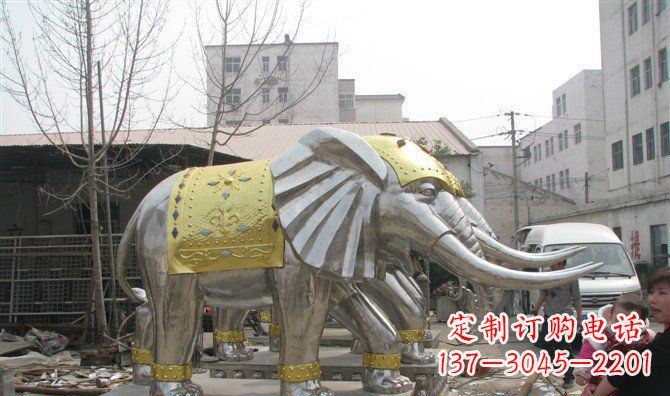 济南广场大象不锈钢雕塑