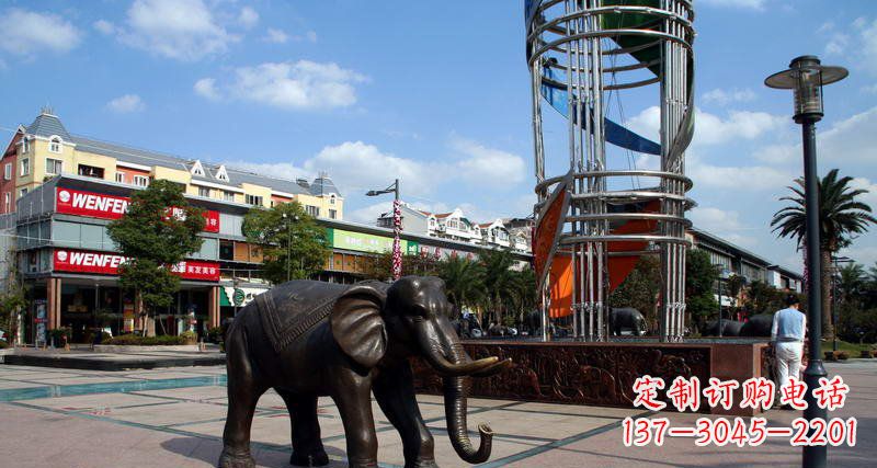 济南广场大象动物铜雕