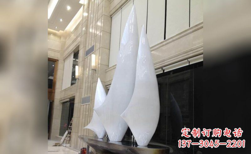 济南精美不锈钢帆船雕塑