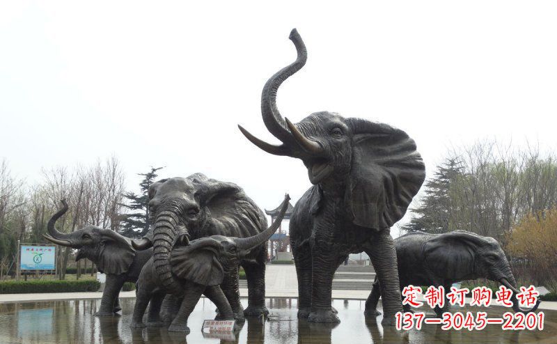 济南大象玻璃钢雕塑,艺术定制精品