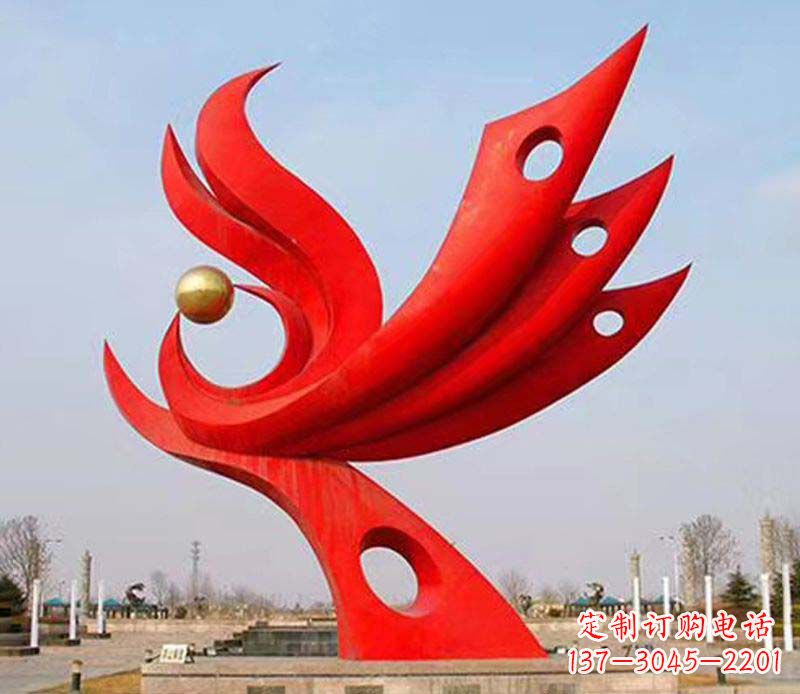 济南广场凤凰宝地不锈钢雕塑