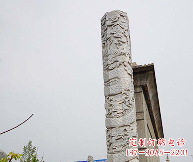 济南广场景观盘龙柱石雕 (3)