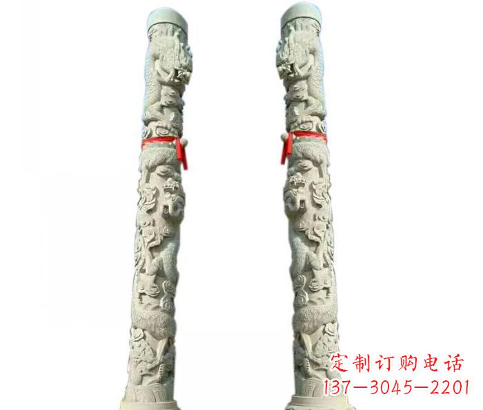 济南广场景观盘龙柱石雕 (5)