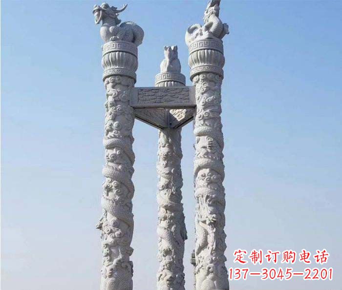 济南广场景观盘龙柱石雕 (4)