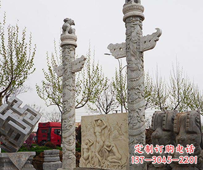 济南盘龙柱石雕华丽装点美丽家园