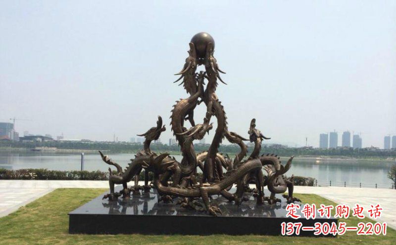 济南广场九龙不锈钢雕塑