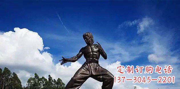 济南广场李小龙名人铜雕