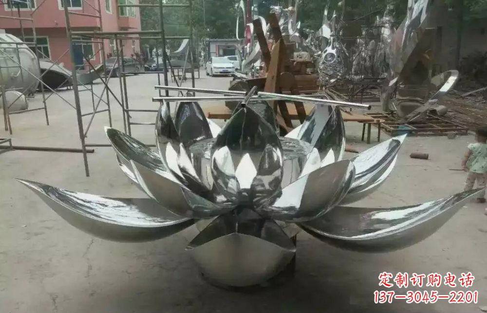 济南精致独特的莲花不锈钢雕塑