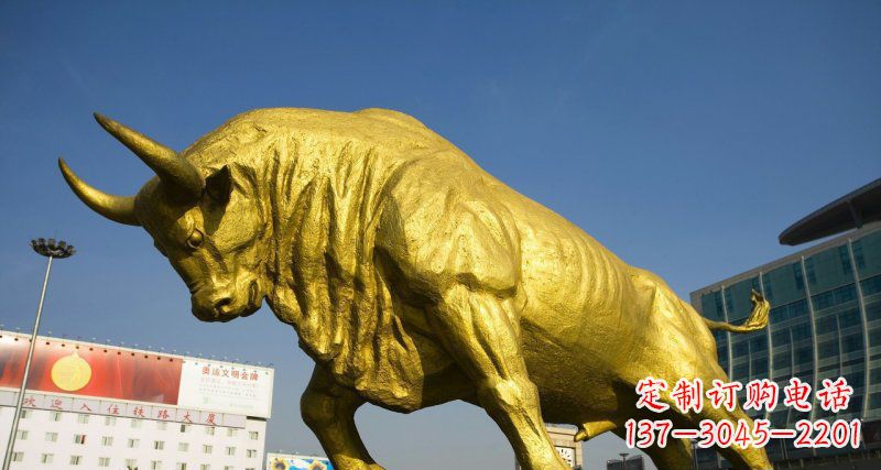 济南广场牛动物铜雕