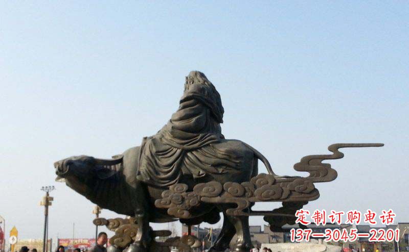 济南精美雕塑-老子景观铜雕
