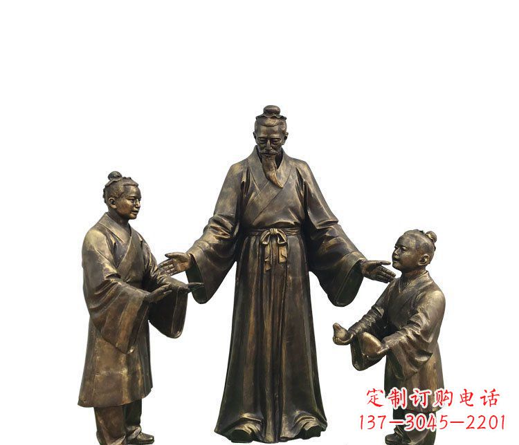 济南广场铜雕孔融让梨人物雕塑